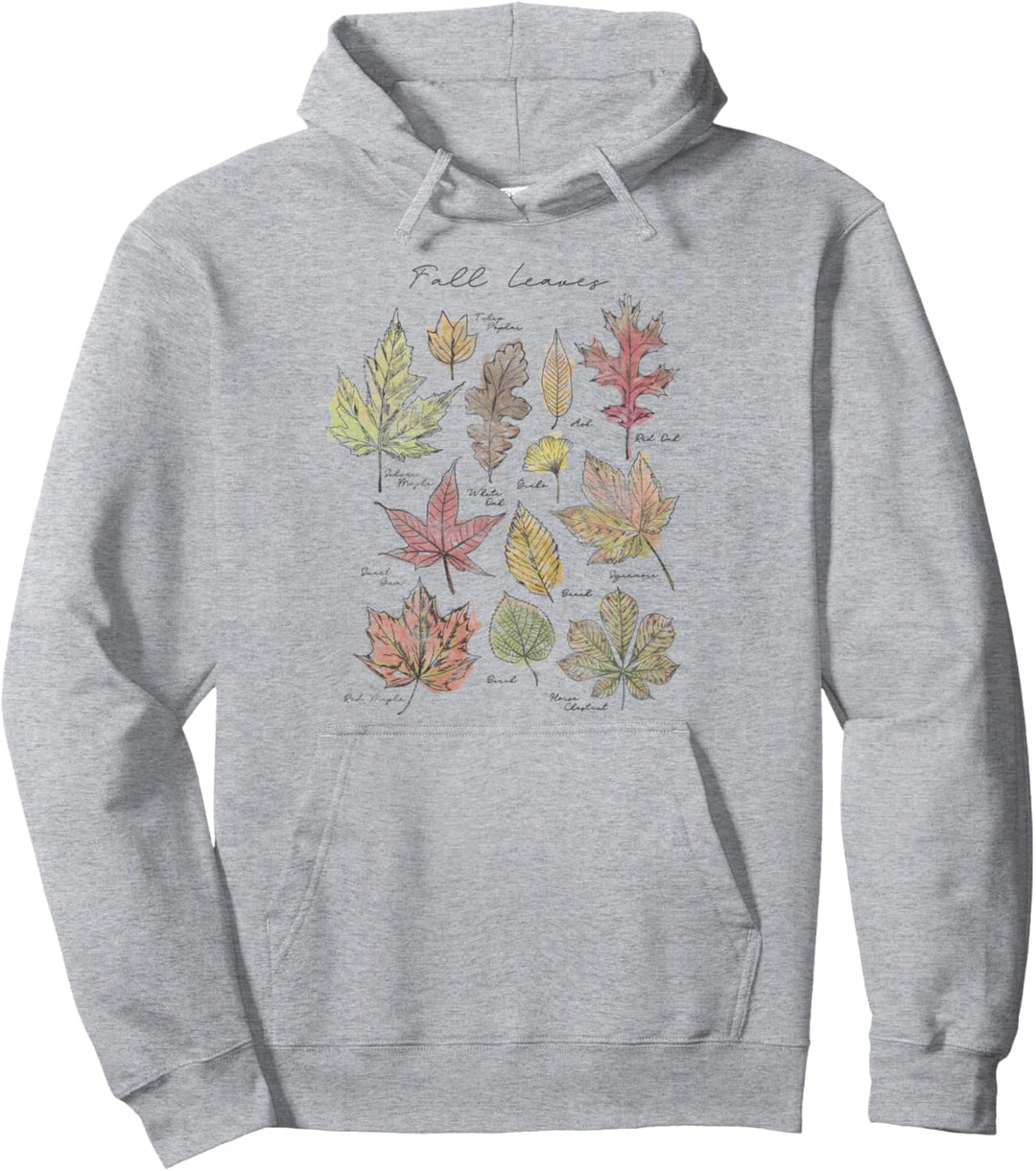 Trendy Fall Leaves Identification Chart Pullover Hoodie