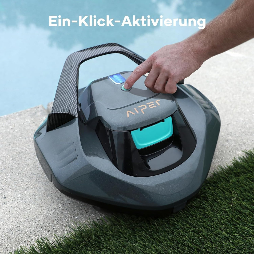 AIPER Poolroboter, 90 Minuten Leistungsstarke Reinigung, Dual-Antriebsmotoren, LED-Anzeigen, Automat