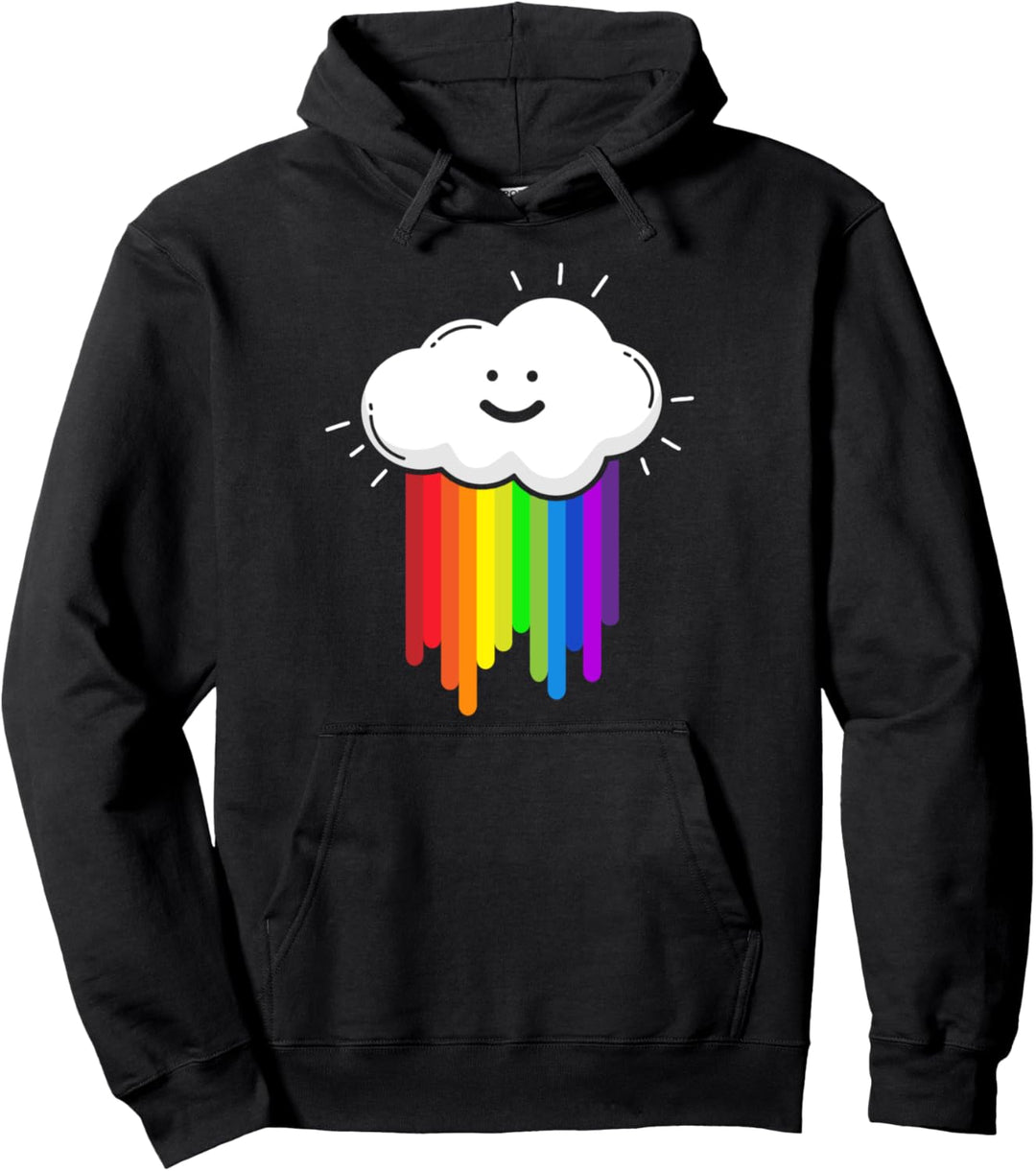 Regenbogen mit Wolken - Schöne bunte Farben Retro Vintage Pullover Hoodie