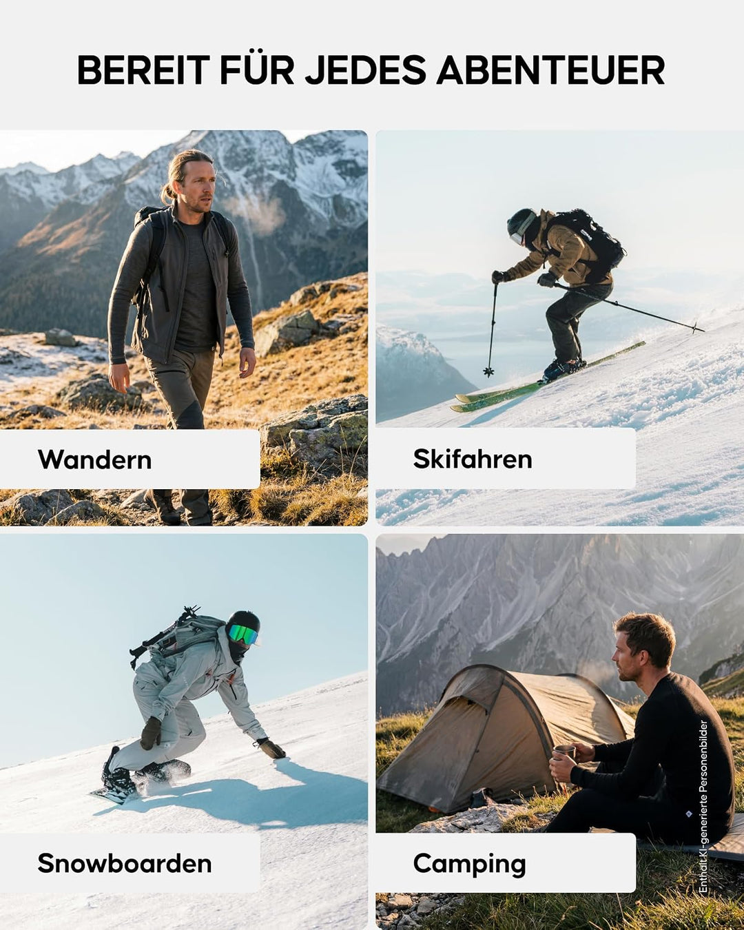 DANISH ENDURANCE Merino Funktionshose, Premium Thermo-Unterwäsche, Lange Unterhose, Temperaturreguli