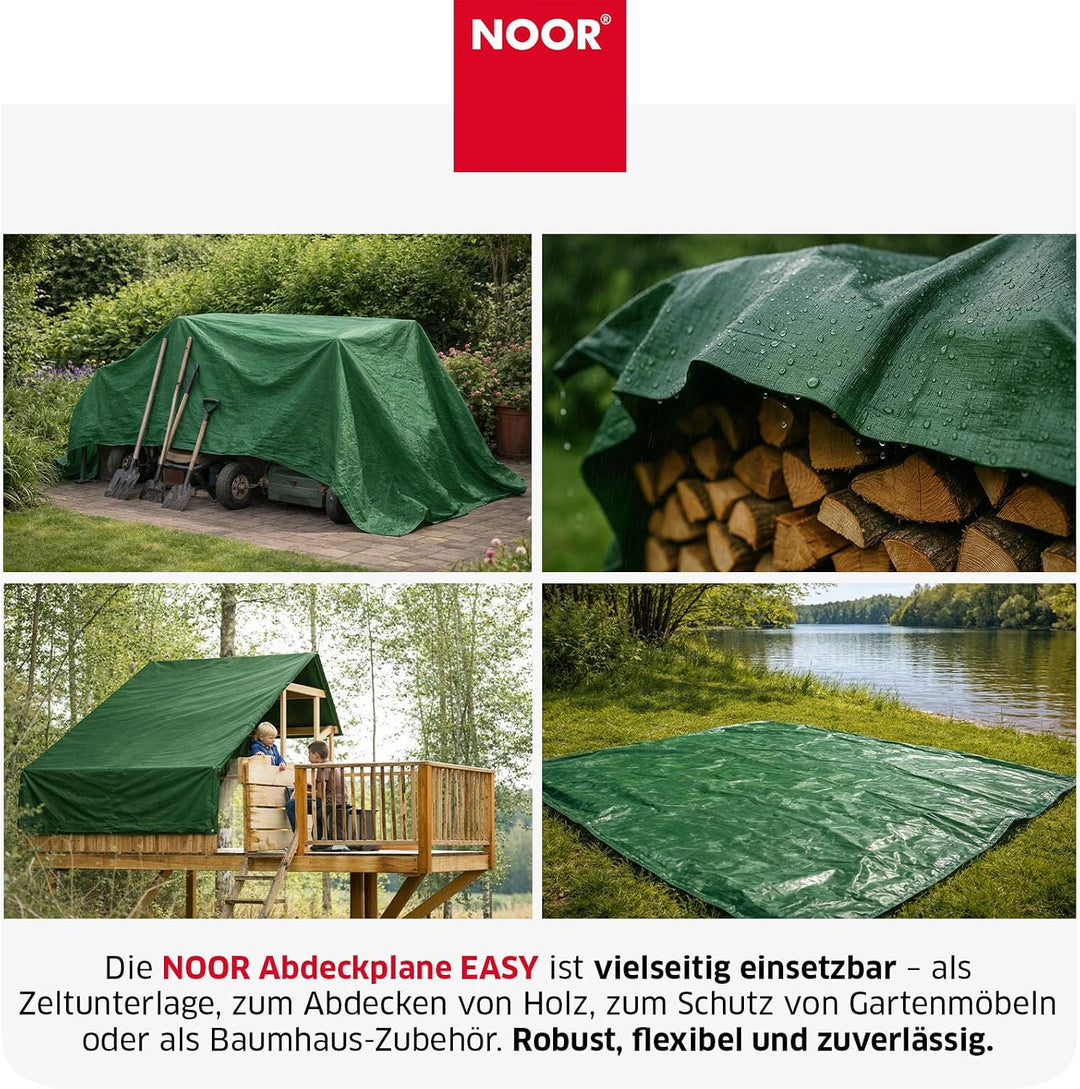 NOOR Abdeckplane Easy 90g/m² I 600 x 800 cm I Allzweckplane für Schutz vor Witterung I Ideal geeigne