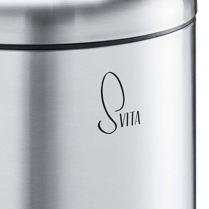SVITA T30 Mülleimer Treteimer Abfalleimer 30 Liter inkl. Inneneimer rund Küchen-Hilfe Edelstahl Silb