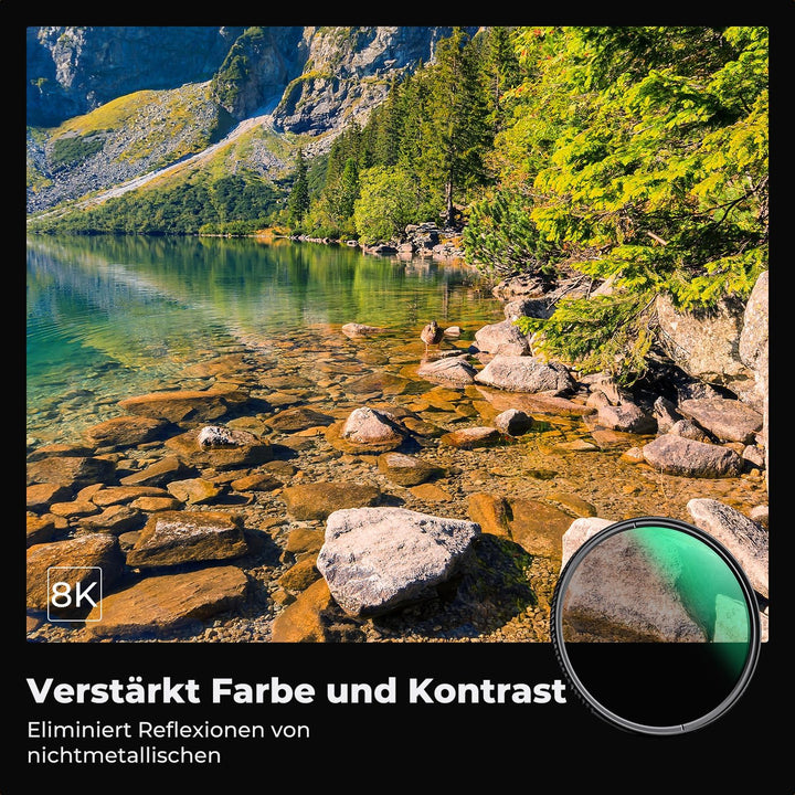 K&amp;F Concept Nano X-Serie Polfilter 62mm CPL Filter Polarisationsfilter MRC mit 28x vergütet, 62mm
