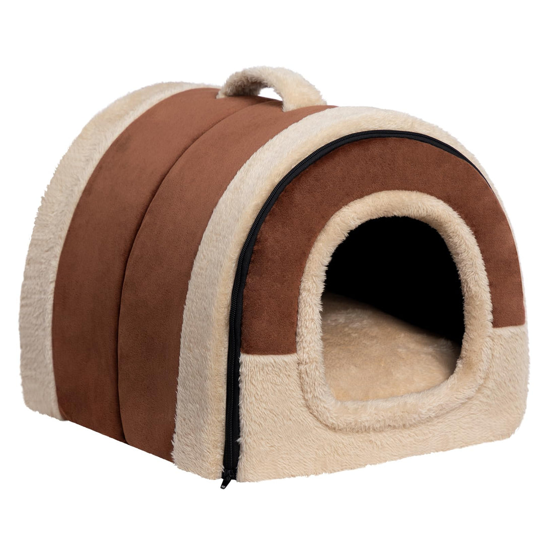 Hollypet Katzenbett Kleines Hundebett, 2-in-1 Faltbare Haustierbett für Katzen &amp; Kleine Hunde, Warme