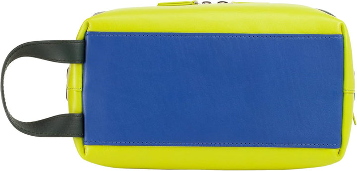 DUDU Beauty Case für die Reise, Herren und Damen, handgefertigter Kulturbeutel aus Leder, 2 Fächer m