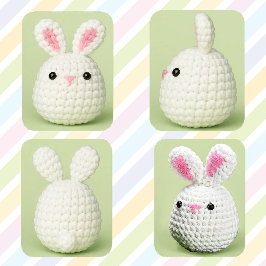 ZexJpr Häkelset Für Anfänger, Crochet Set, Stricken für Anfänger, DIY Häkeln Kit Mit Biene, Hase Und