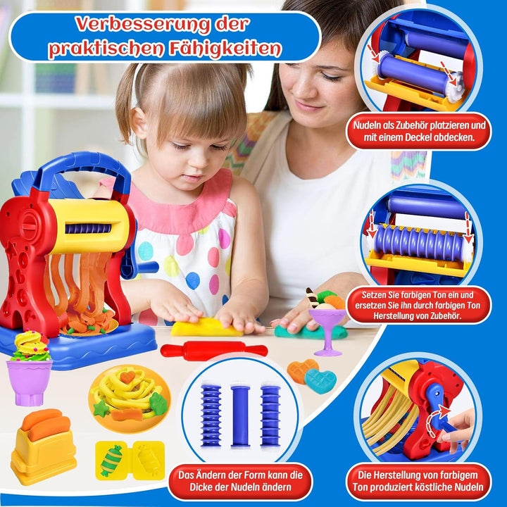 Herenear 46 Stück Knete Set Knetwerkzeug für Kinder, Knete Zubehör Kitchen Creations Eismaschine Bur