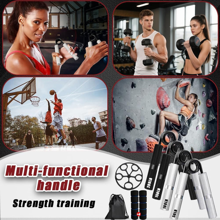 Handtrainer Unterarmtrainer, 4er (50-200LB) Metall Griffkraft Trainer Set mit Fingerstrecker, Handtr