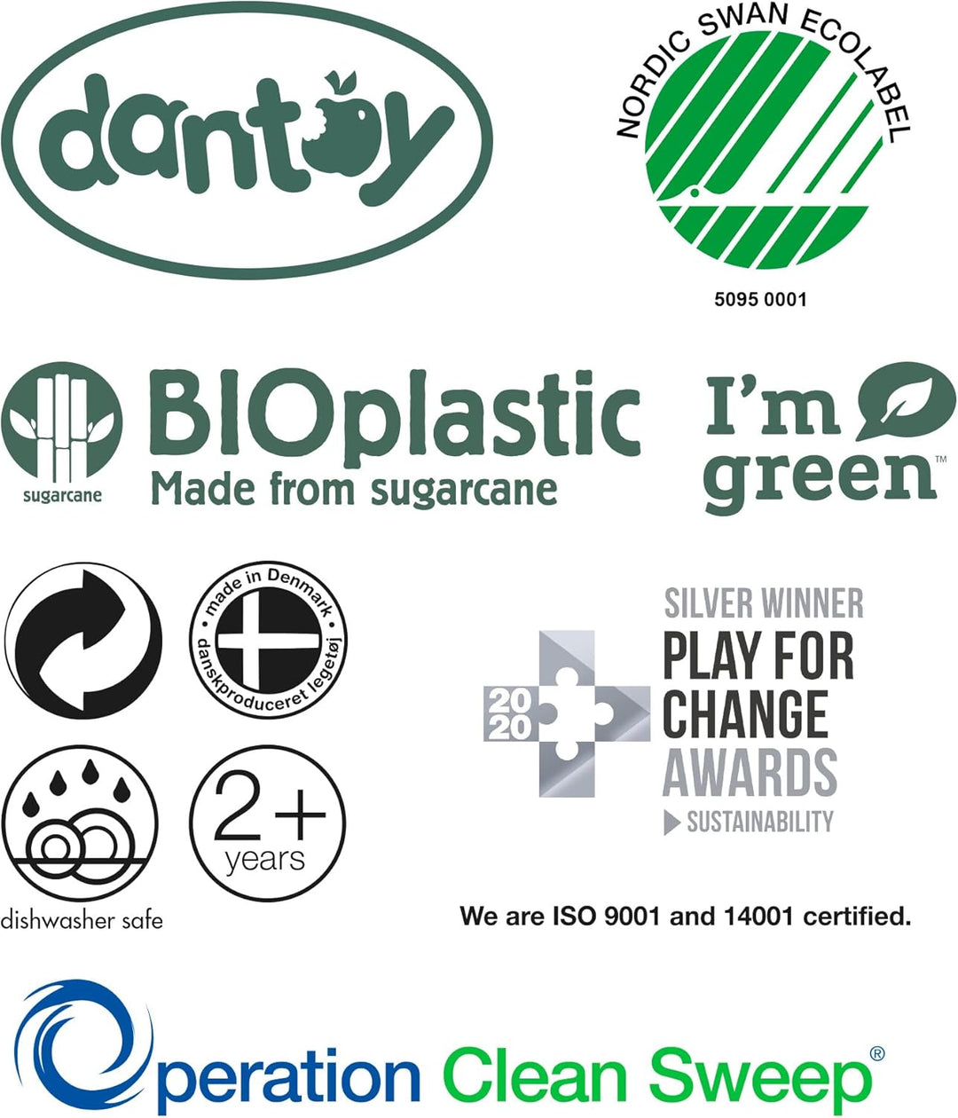 Dantoy - Bio Speiseset – Ab 2 Jahre - Spielzeug 22 stück - Zum Spielen und Lernen - Drinnen und drau