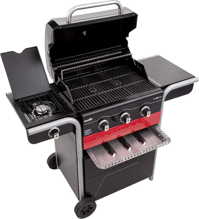 Char-Broil 140 721 Gas2Coal 330 Hybrid Grill - 3 - Brenner Gas & Kohlegrill mit Seitenbrenner, Schwa