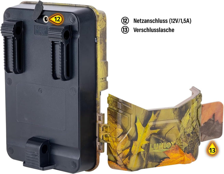 LUNIOX VC36 Wildkamera Fotofalle 36MP inkl. 16GB SD-Karte, 2.7k Foto- und Videoauflösung, mit Bewegu