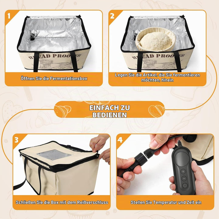 Brot Gärbox 30L mit Heizung und NTC-Temperatursensor