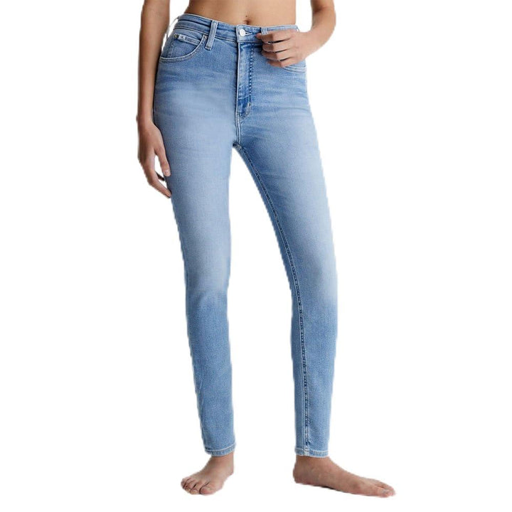 Calvin Klein Jeans Damen Hohe Taille, Super Skinny Knöchel Hose 32 Denim Light, 32 Denim Light