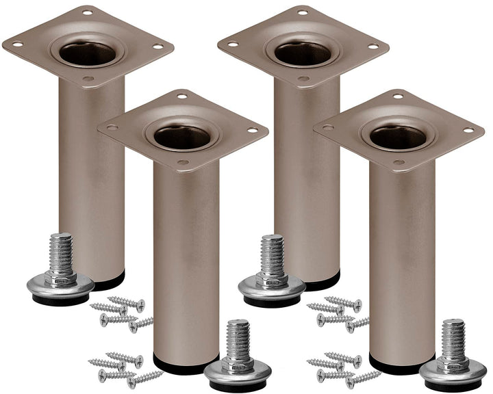 Stahlia Möbelfüsse verstellbar (4er Set) Edelstahl Matt 15cm Höhe belastbar bis 50kg Sofafüsse Schra