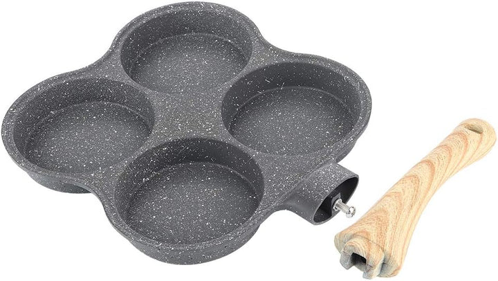 Langlebiger Pfannkuchenhersteller, Aluminium-Maifan-Steinbeschichtung Antihaft-4-Loch-Omelettpfanne,
