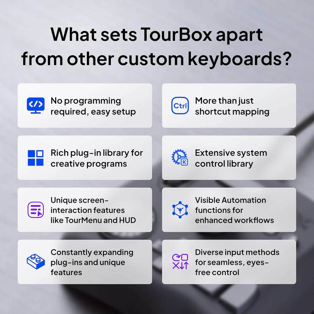 TourBox NEO, Editing Controller für Foto- & Videobearbeitung, Ilustration, Videoschnitt Tastatur, Ma