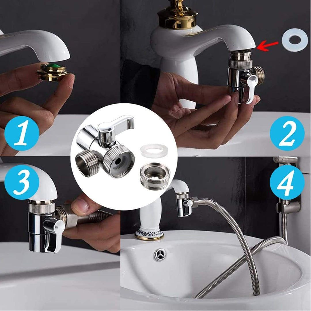 Bidet Edelstahl Handbrause, muslimische Edelstahldusche und Baby-Stoffwindelsprüh-Kit - mit Wasserha