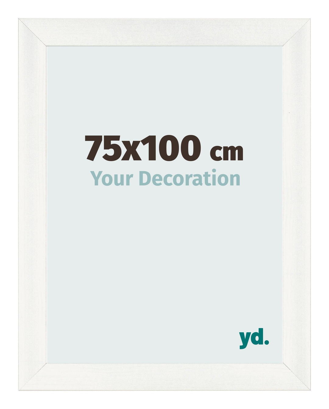 yd. Your Decoration - Bilderrahmen 75x100 cm - Weiss Gemasert - Bilderrahmen aus MDF mit Acrylglas -