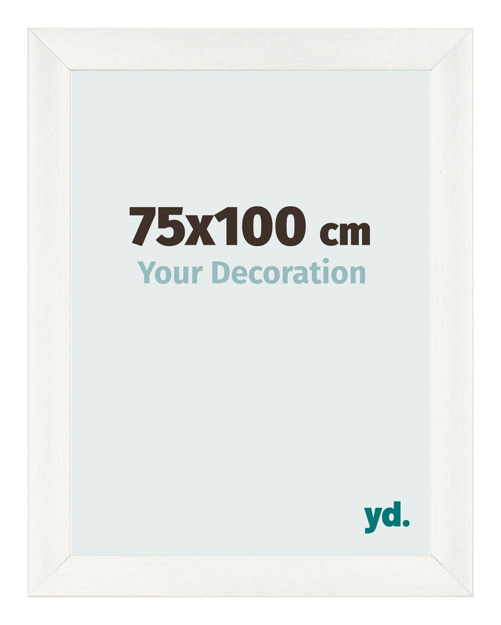 yd. Your Decoration - Bilderrahmen 75x100 cm - Weiss Gemasert - Bilderrahmen aus MDF mit Acrylglas -