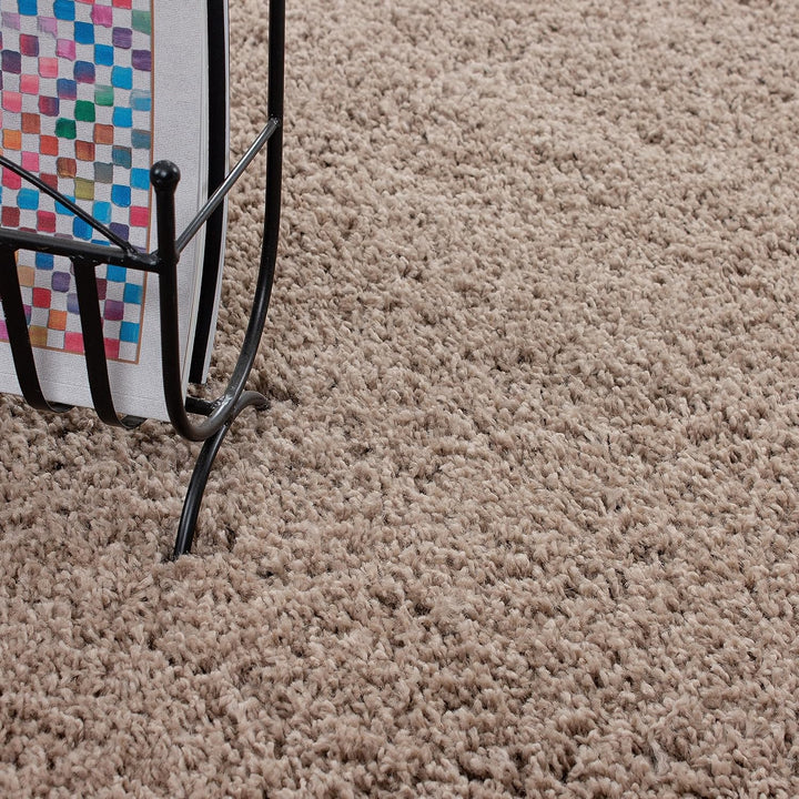Teppium Hochflor Teppich Küche Shaggy 60 x 110 cm Braun - Flauschiger Teppich Extra Weich, Waschbar