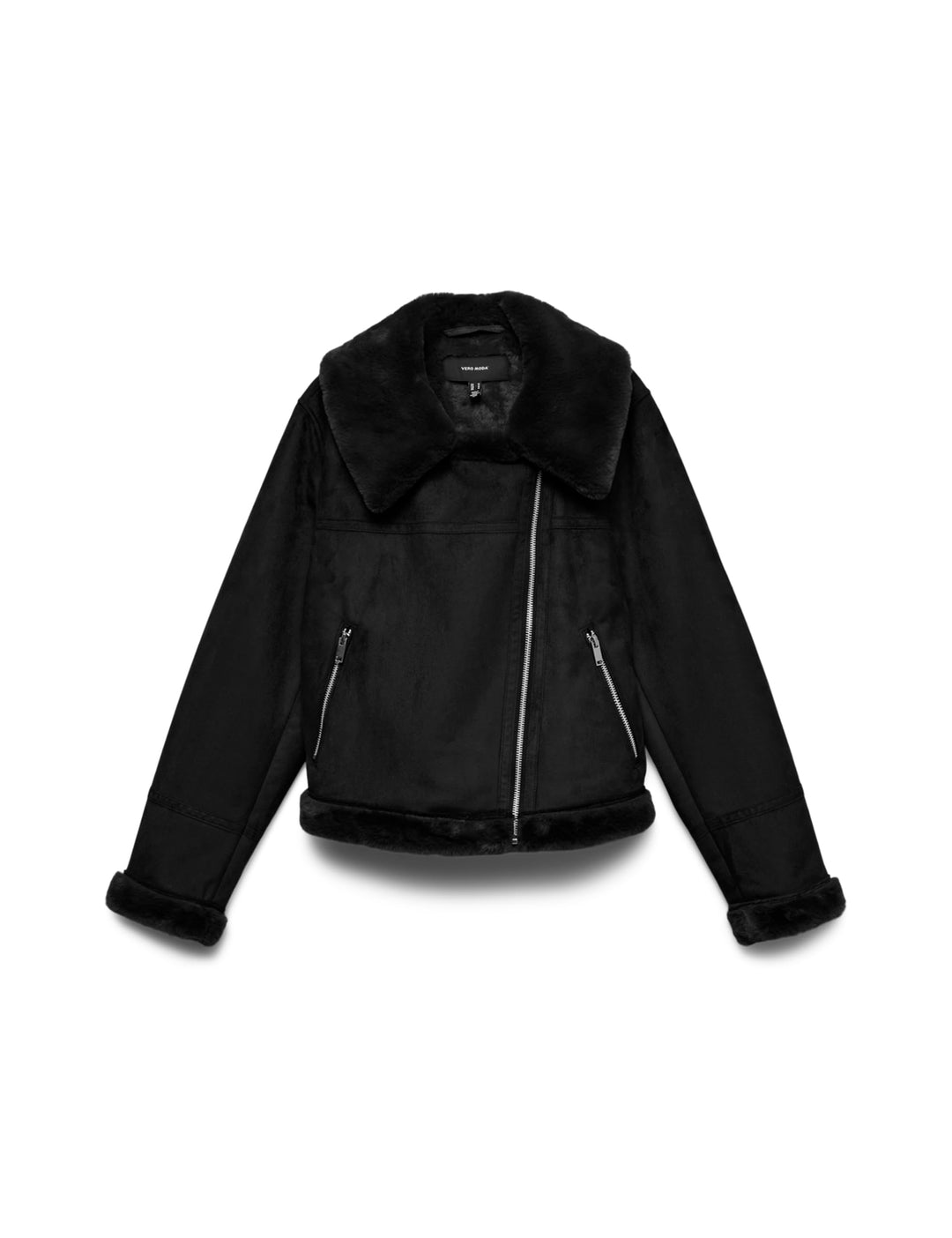 VERO MODA Damen Vmpeggy Faux Suede Jacket Boos Jacke XS Schwarz, XS Schwarz