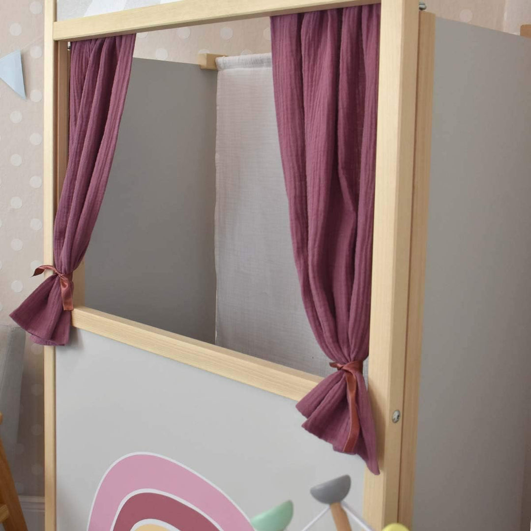 Meppi Kaspertheater Regenbogen Beere / grau aus Holz - Puppentheater / Kasperletheater