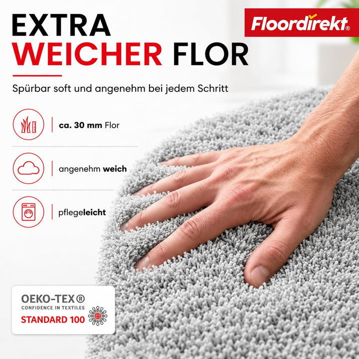 Floordirekt Badematte Sky, Badteppich in Rund, Dichtes, Flauschiges Wohlgefühl für Ihr Zuhause, Badv
