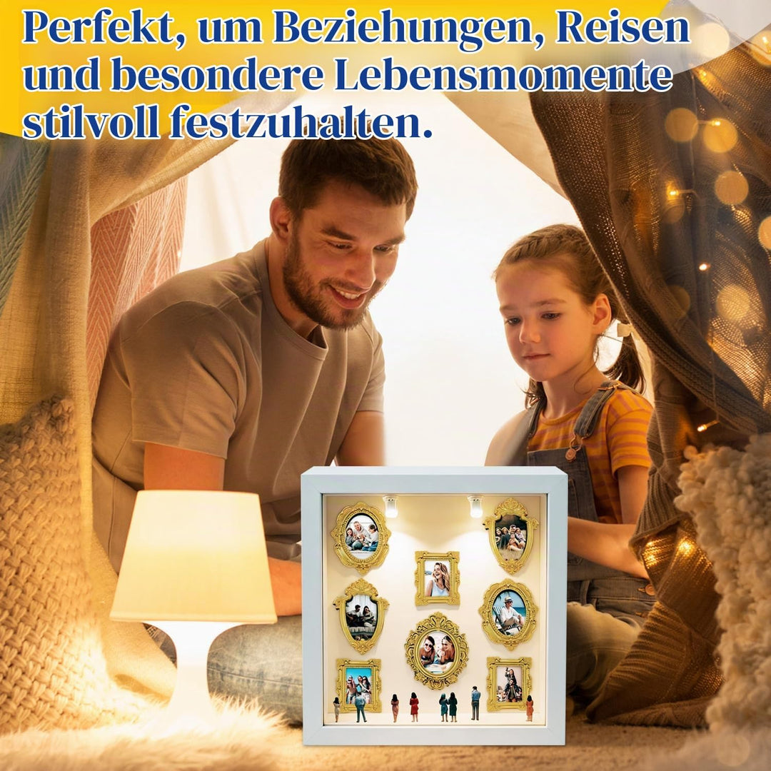 DIY Mini Museum Silhouettenbox mit Licht, Shadow Box Bilderrahmen Set, Museum of us, Foto Erinnerung