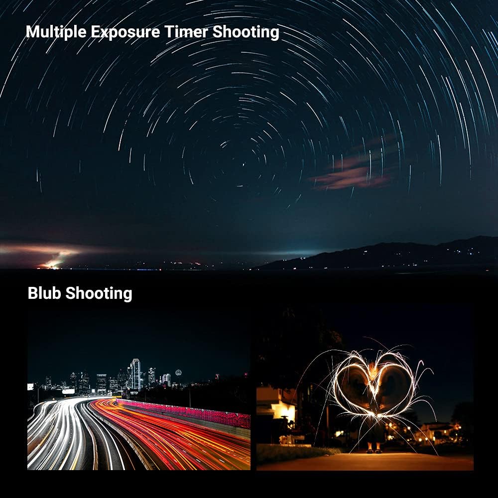 JJC Kabelloser Fernauslöser mit Kabelfernbedienung, Intervalometer, Timer für Sony Alpha A6000 A6300