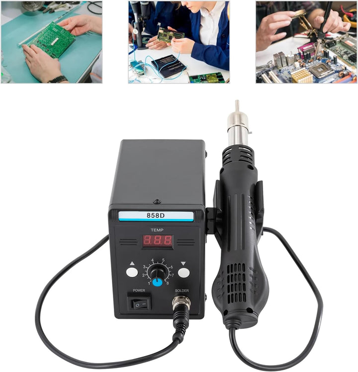 SMD Hot Air Rework Station 700W Heissluft Lötstation | Solder Soldering Löten 858D Temperaturbereich