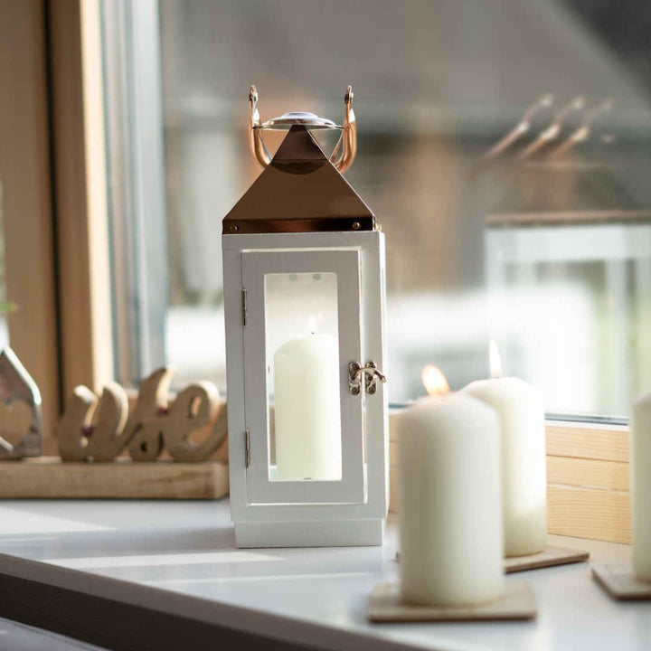 Hofer Stumpenkerzen - Weiss - 6 x 12 cm - Lange Brenndauer - 39 Stunden - Unparfümiert - Tropffreie