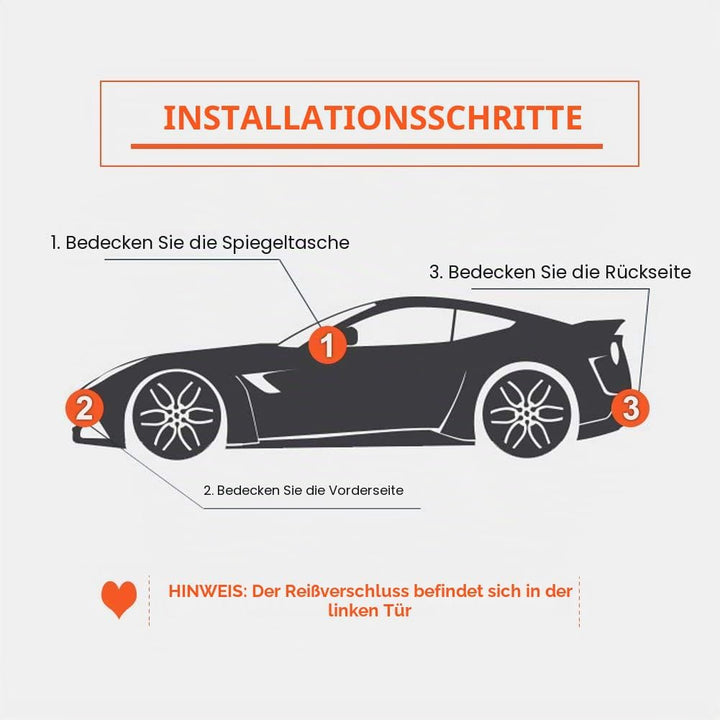 kayme Autoabdeckung Wasserdicht Atmungsaktiv, Vollgarage Autoplane für Sonne Regen Staub Schutz, kom
