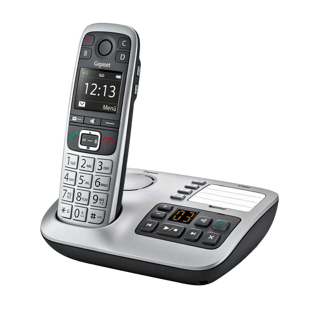 Gigaset E560A - Schnurloses Senioren DECT-Telefon - Mobilteil mit Anrufbeantworter - Farb-Display -