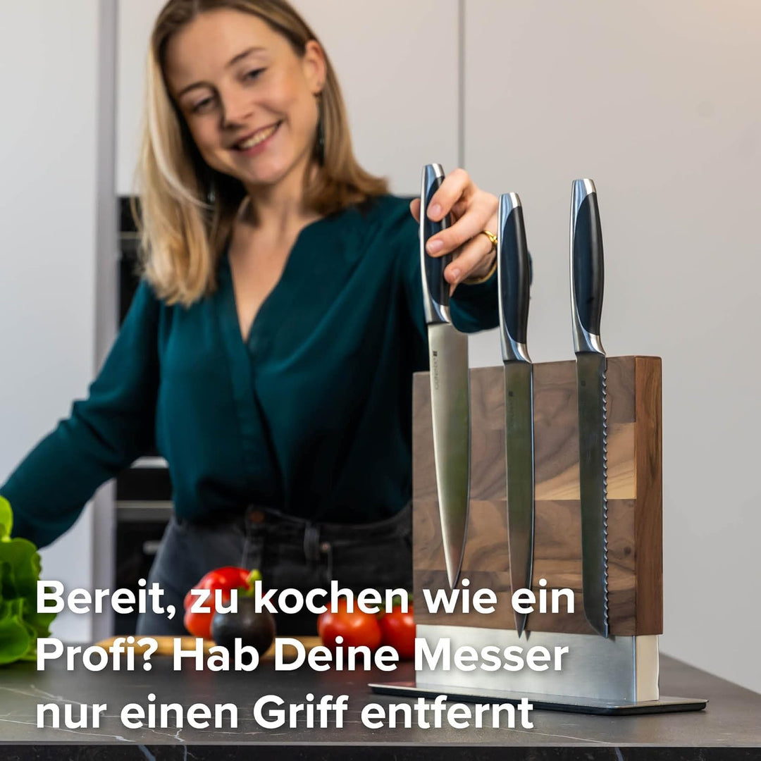 Coninx Messerblock Magnetisch Doppelseitig | Messerhalter Magnetisch ohne Messer | Küchenmesser Knif