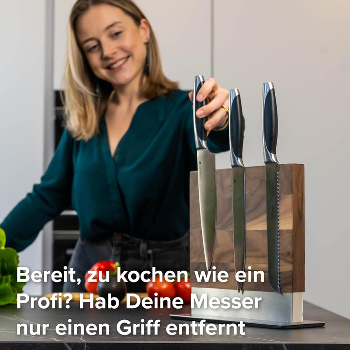 Coninx Messerblock Magnetisch Doppelseitig | Messerhalter Magnetisch ohne Messer | Küchenmesser Knif