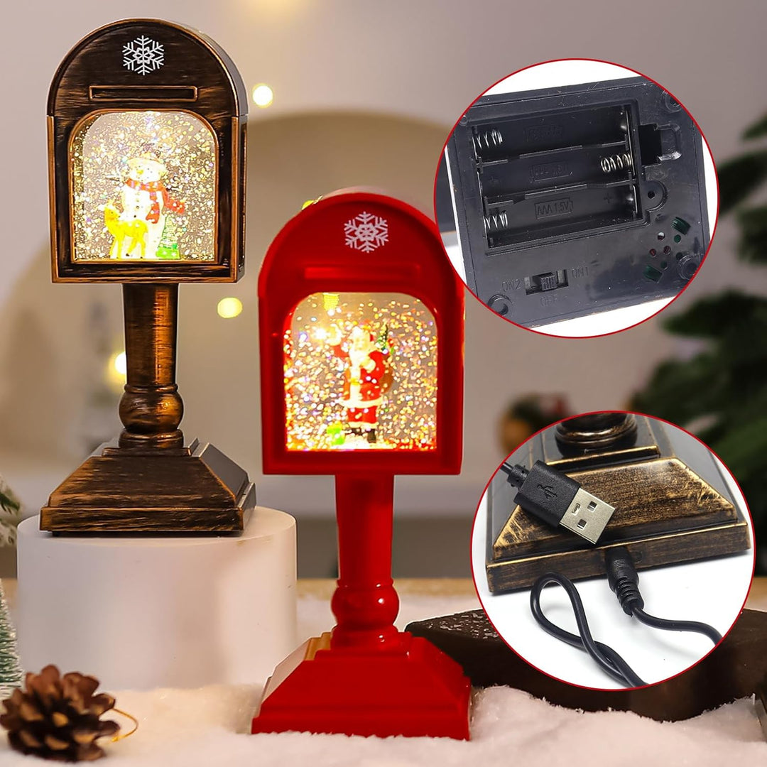 Weihnachtsdeko Laterne, Weihnachtslaterne, Weihnachts Schneekugel Laterne mit Musik, Weihnachts Schn