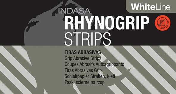 50 x Indasa Schleifstreifen RHYNOGRIP WHITE LINE 70x198mm 11Loch Rutscherstreifen, Schleifpapier für