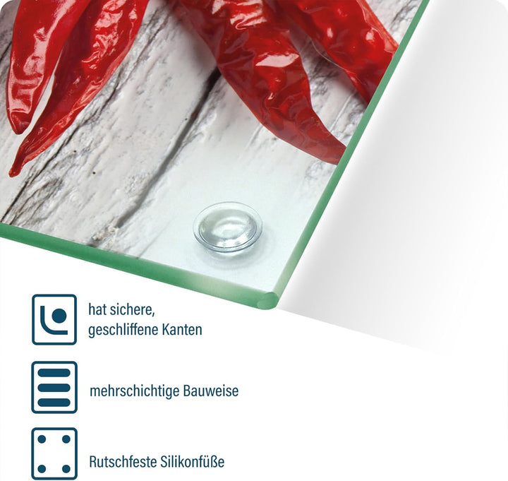 SFArt Herdabdeckung Glas – Gehärtetes Glas Schneidebrett & Ceranfeld Abdeckplatte 1 Teilig 80x52– Hy