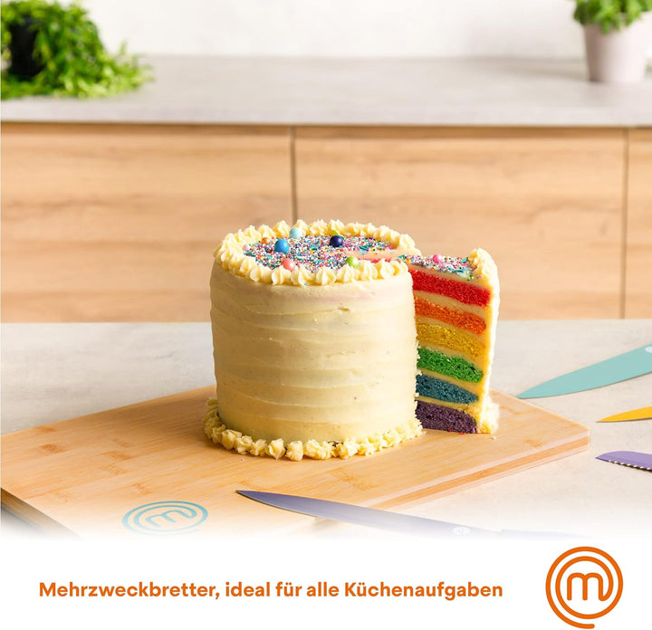 MasterChef Schneidebretter Holz, Schneidebretter Bambus, 38cm x 27,5cm 34cm x 23,5cm 23cm x 15cm, Sp