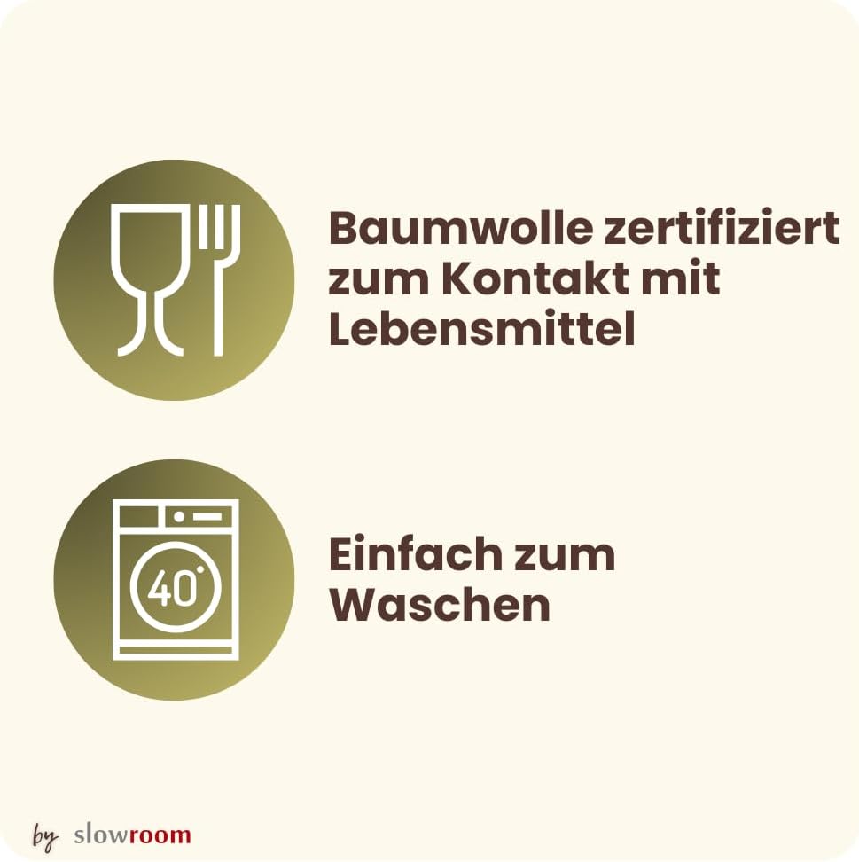 slowroom Brotbeutel zur Brotaufbewahrung und Frischhalten 3 in 1 - Brotkorb Stoff - Brottasche aus B