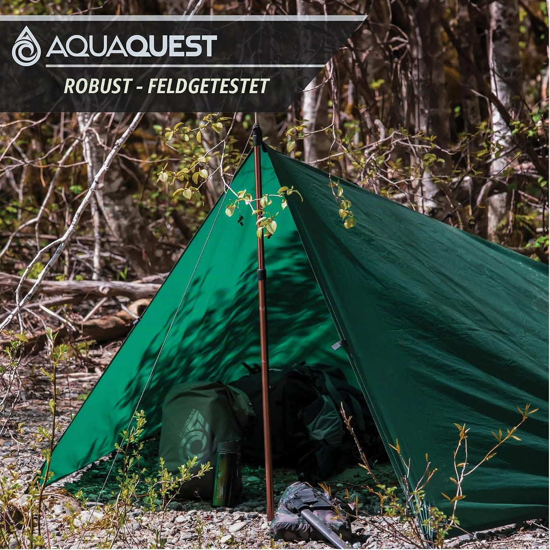 AQUAQUEST Safari wasserdichte Camping-Plane - Leichter Sonnenschutz oder Regenschutz - Wandern, Ruck