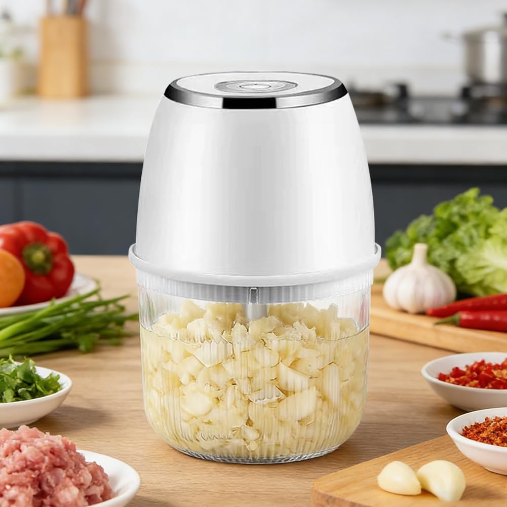 Zerkleinerer Küche Elektrisch Mini Zwiebelschneider - 350ml Multizerkleinerer Kabelloser USB-Aufladu