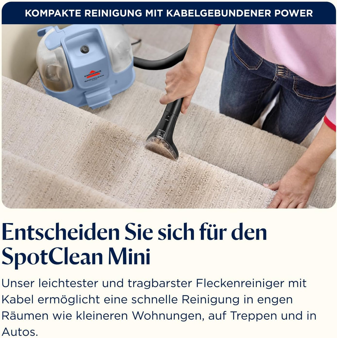BISSELL SpotClean Mini Polsterreiniger Gerät mit Kabel, Tragbarer Teppichreiniger, Ideal für schnell