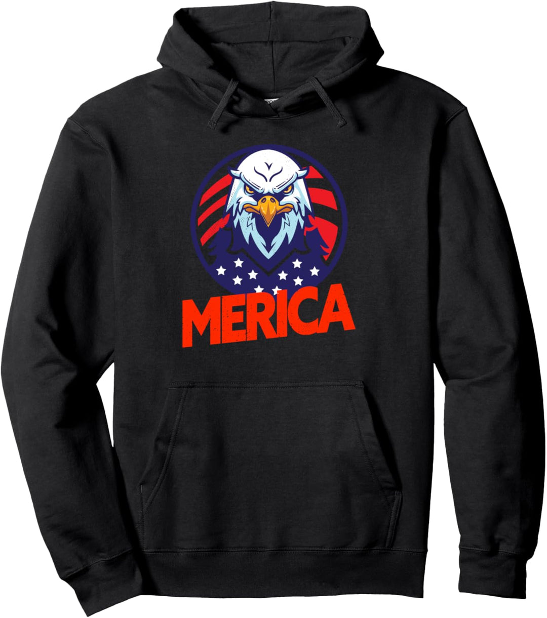 Patriotische Adler amerikanische Flagge 4. Juli Pullover Hoodie