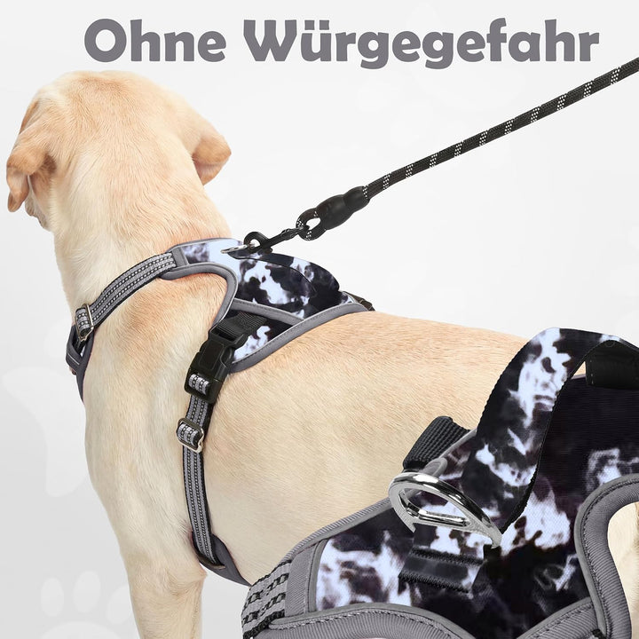 Funfox Hundegeschirr Mittelgrosse Hunde, Anti Zug Brustgeschirr Verstellbares Geschirr Hund mit Grif