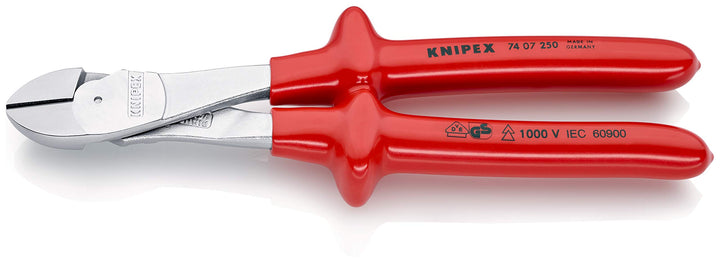 Knipex Kraft-Seitenschneider verchromt, tauchisoliert, VDE-geprüft 250 mm 74 07 250 verchromt 250 mm