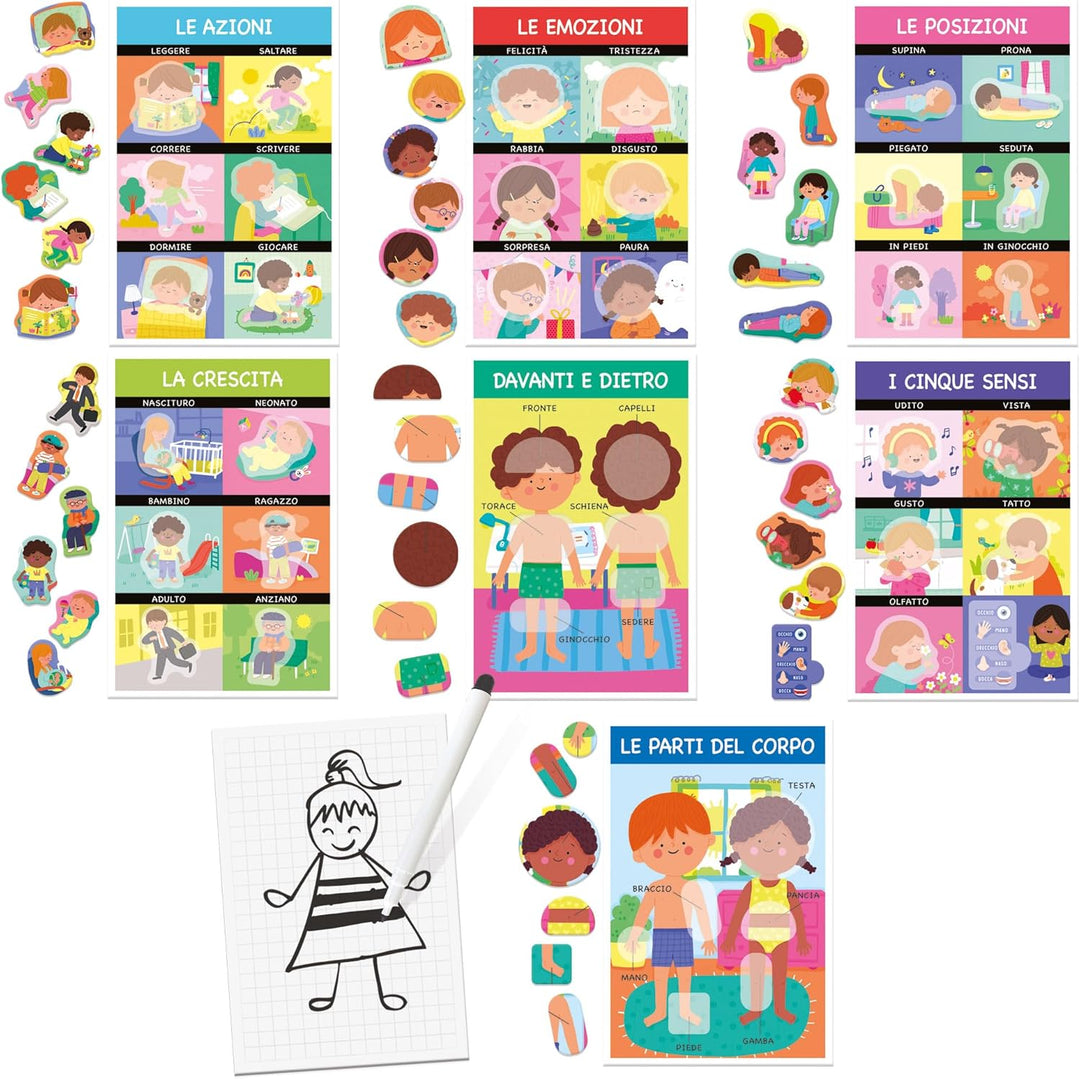 Headu IT28108 Erster Menschlicher Körper Montessori, Mehrfarbig