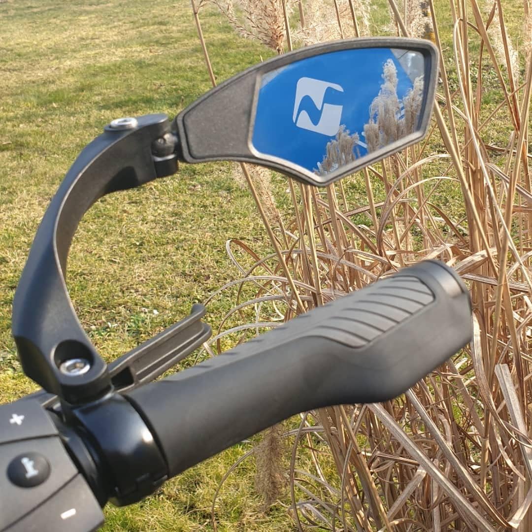 M-Wave Amsterdam Double Gepäckträgertasche, schwarz, 44 x 40 x 5 cm &amp; SPY Space Fahrradspiegel, schw
