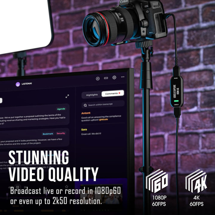 Cam Link 4K, Externe Kamera Capture Card für DSLR, Camcorder, Action Cam als Webcam, Streamen und Au