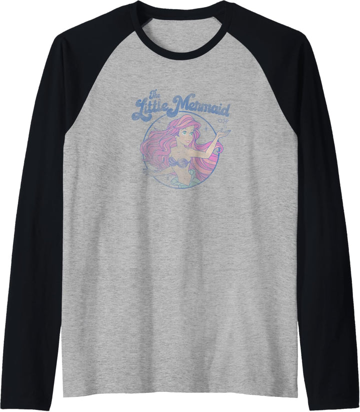 Disney The Little Mermaid Ariel Distressed Circle Portrait Raglan